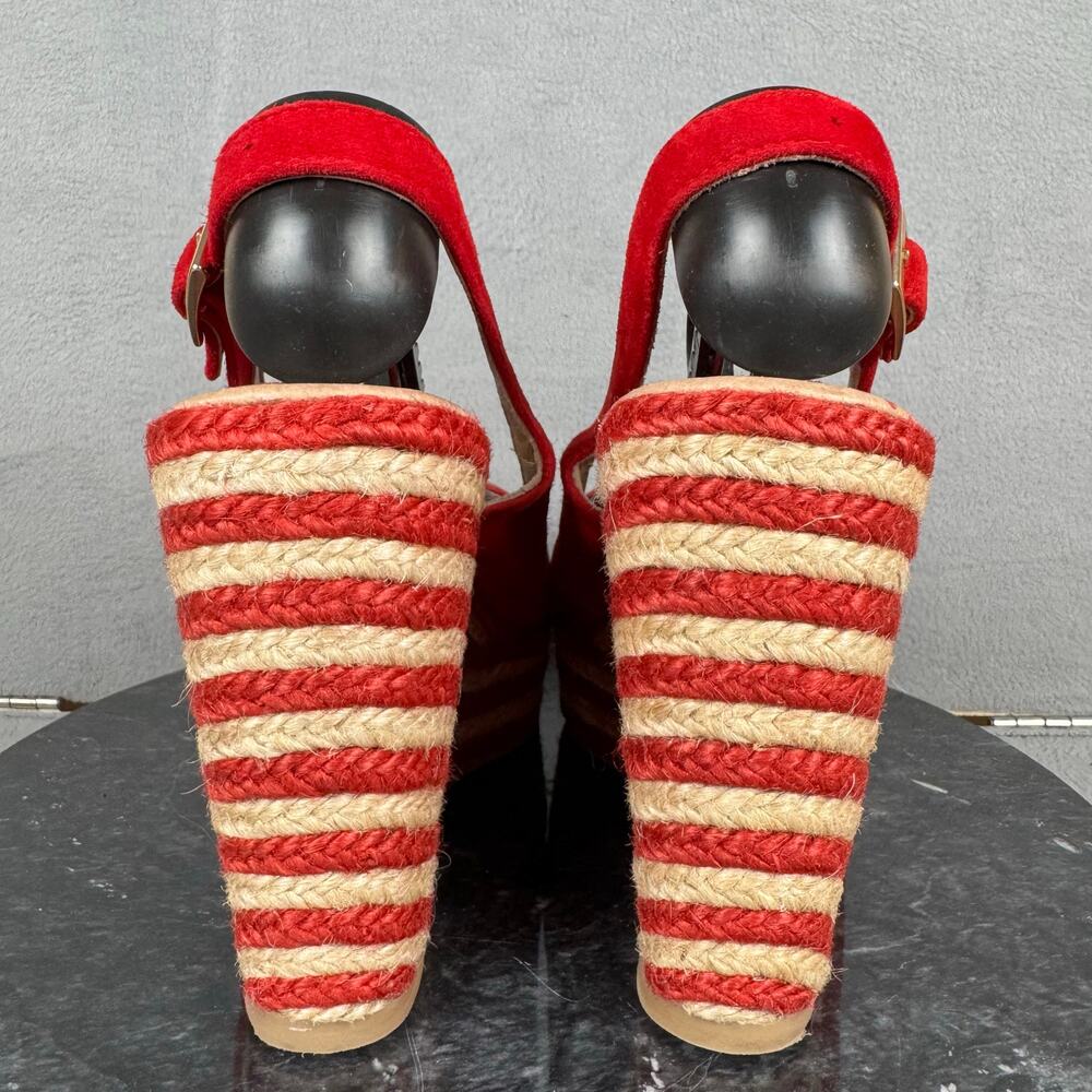 Palomitas by Paloma Barcelo Red Wedge Espadrille Shoes Women’s Size 39/ 8.5-9 US - Picture 3 of 8